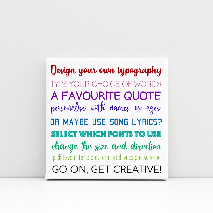 Design Your Own Typography Canvas - Square