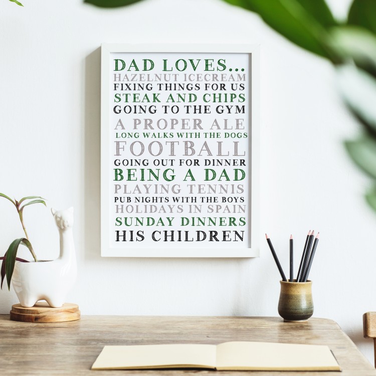 Dad Loves... Typography Poster