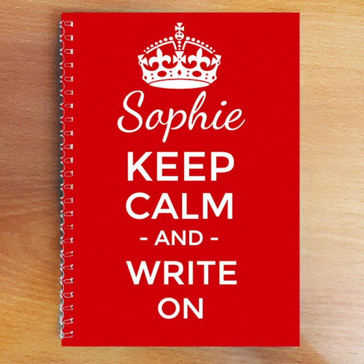 Personalised Keep Calm Notebook  A5