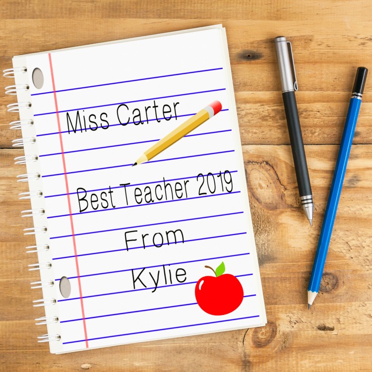 Best Teacher Personalised Notebook A4